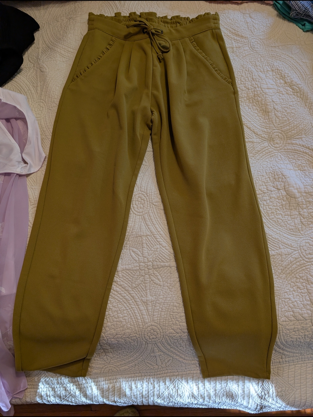 JDY By ONLY Olive Green Drawstring Jogger Pants